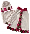 Capa y gorro bufanda primavera para ni�a 100 % lana de alpaca