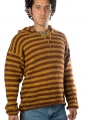 Jersey de lana de oveja con capucha - Bicolor