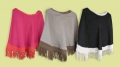 Poncho con macrame 100% Alpaca 