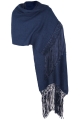 Shawl with silk fringes - Alpaca wool and silk