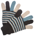 Taille L - Gants multicolores - Tricoté à la main